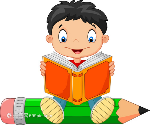 书香伴童年，智慧启未来——卡通小男孩读书广告设计