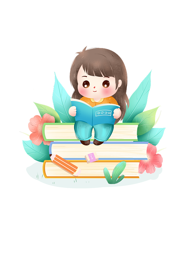 用423矢量手绘，打造世界读书日可爱卡通读书形象